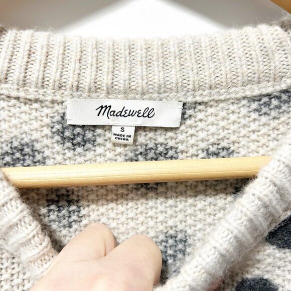 🌷SALE Madewell Leopard Dot Pullover Sweater Size Small Merino Wool Polkadot - Picture 9 of 16